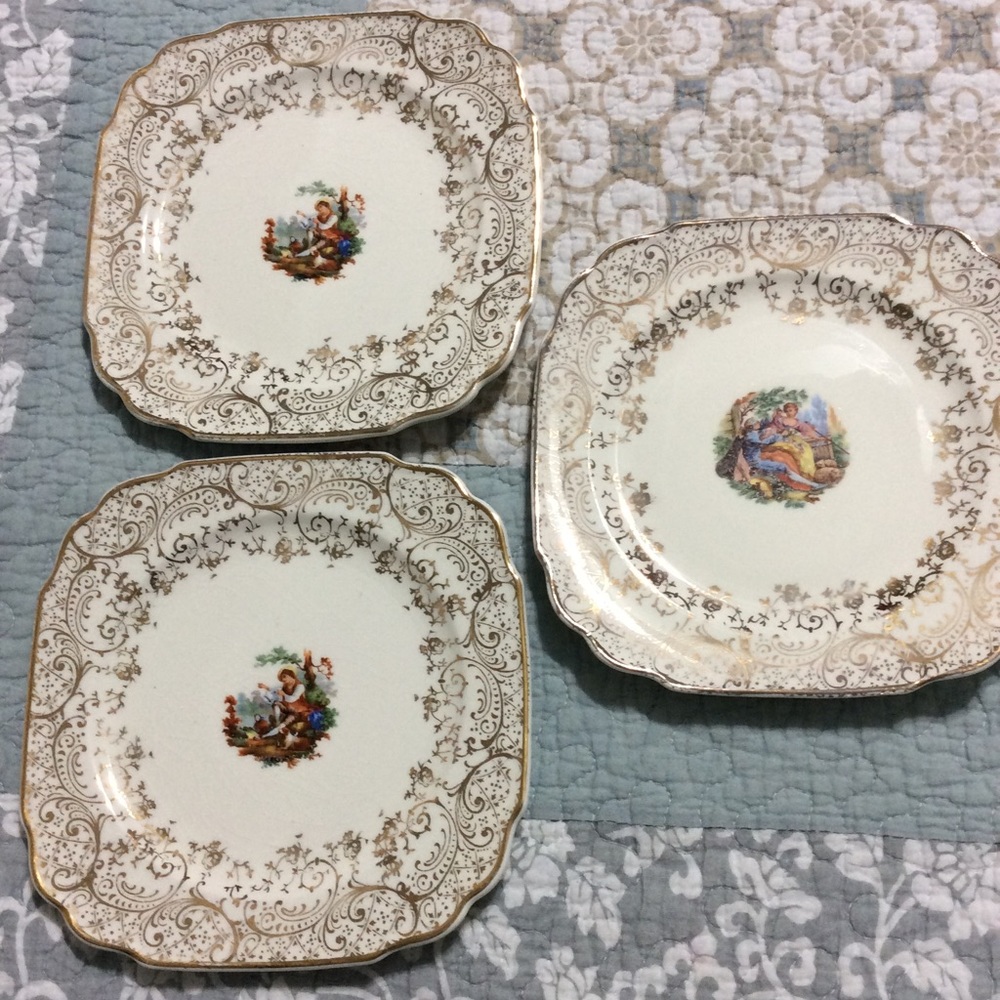 3 Royal China 7 1/2” Cake Plates